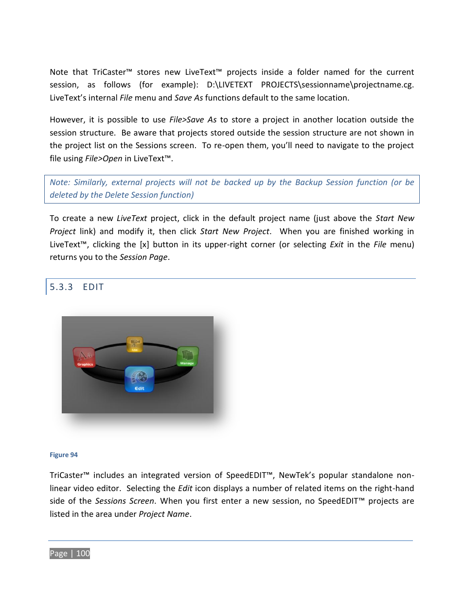 3 edit, Edit | NewTek TriCaster 300 User Manual | Page 116 / 328