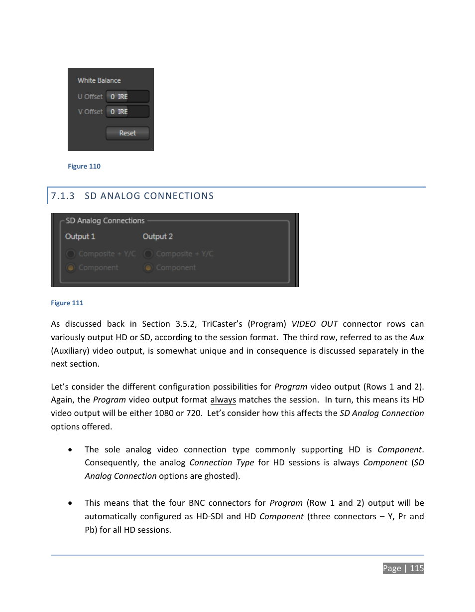 3 sd analog connections, Sd analog connections | NewTek TriCaster 300 User Manual | Page 131 / 328