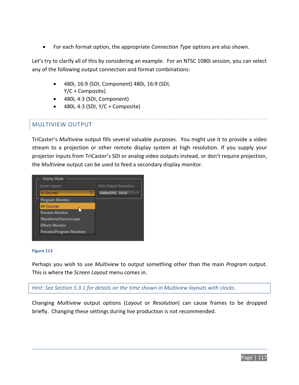 Multiview output | NewTek TriCaster 300 User Manual | Page 133 / 328