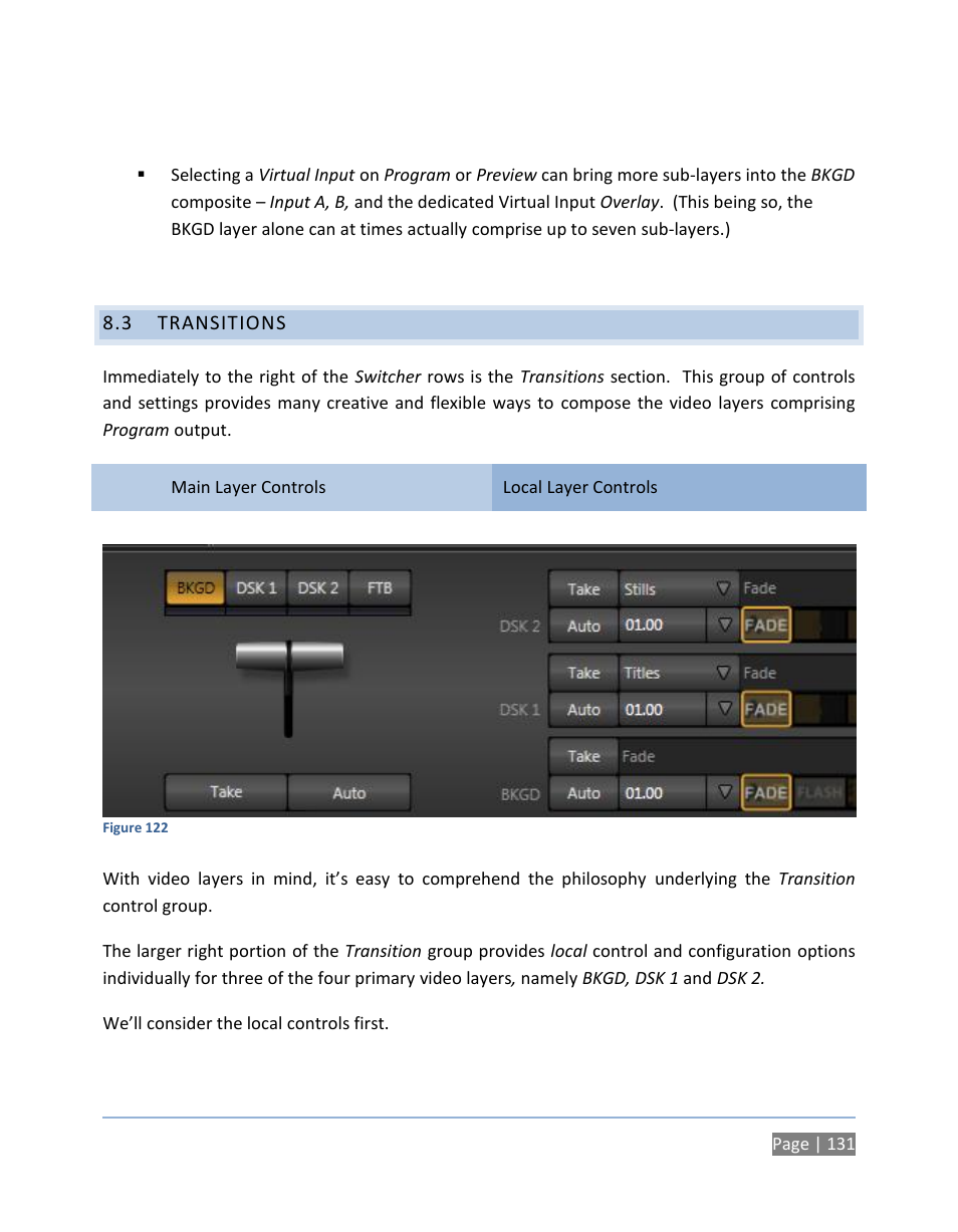 3 transitions, Transitions | NewTek TriCaster 300 User Manual | Page 147 / 328