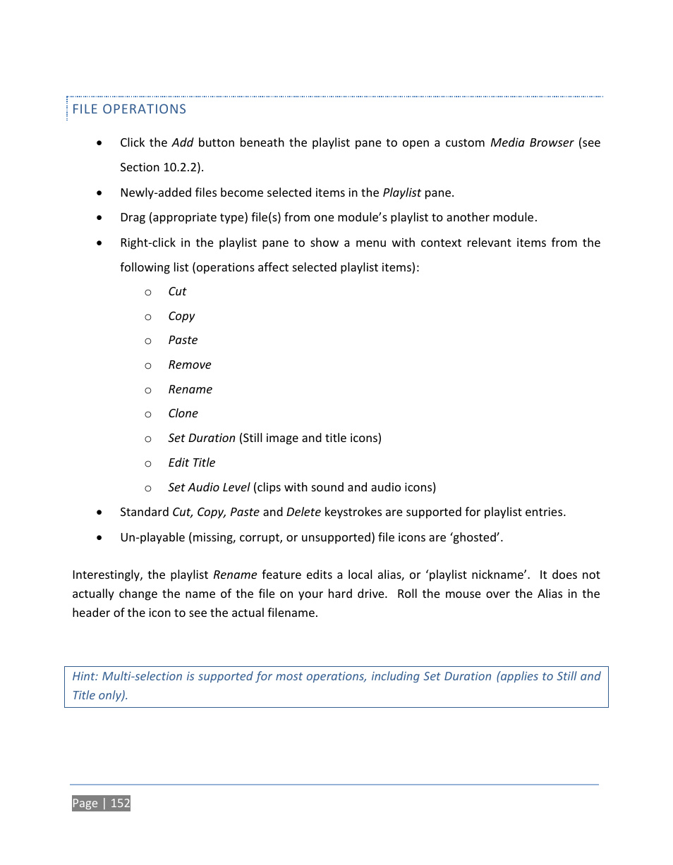 File operations | NewTek TriCaster 300 User Manual | Page 168 / 328