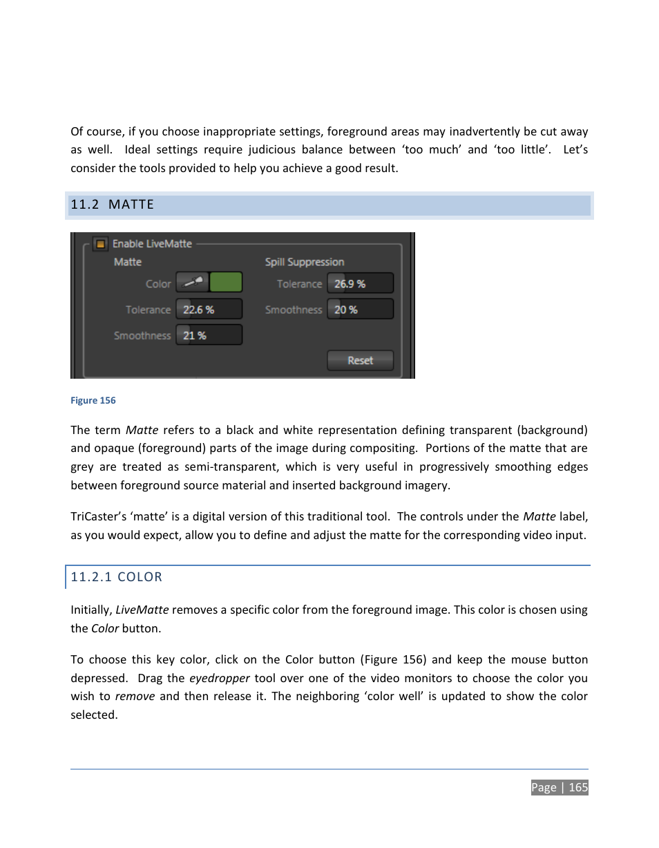 2 matte, 1 color, Matte | Color | NewTek TriCaster 300 User Manual | Page 181 / 328