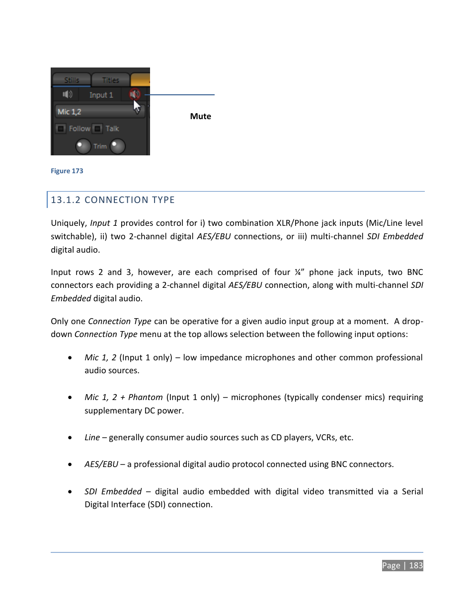 2 connection type, Connection type | NewTek TriCaster 300 User Manual | Page 199 / 328