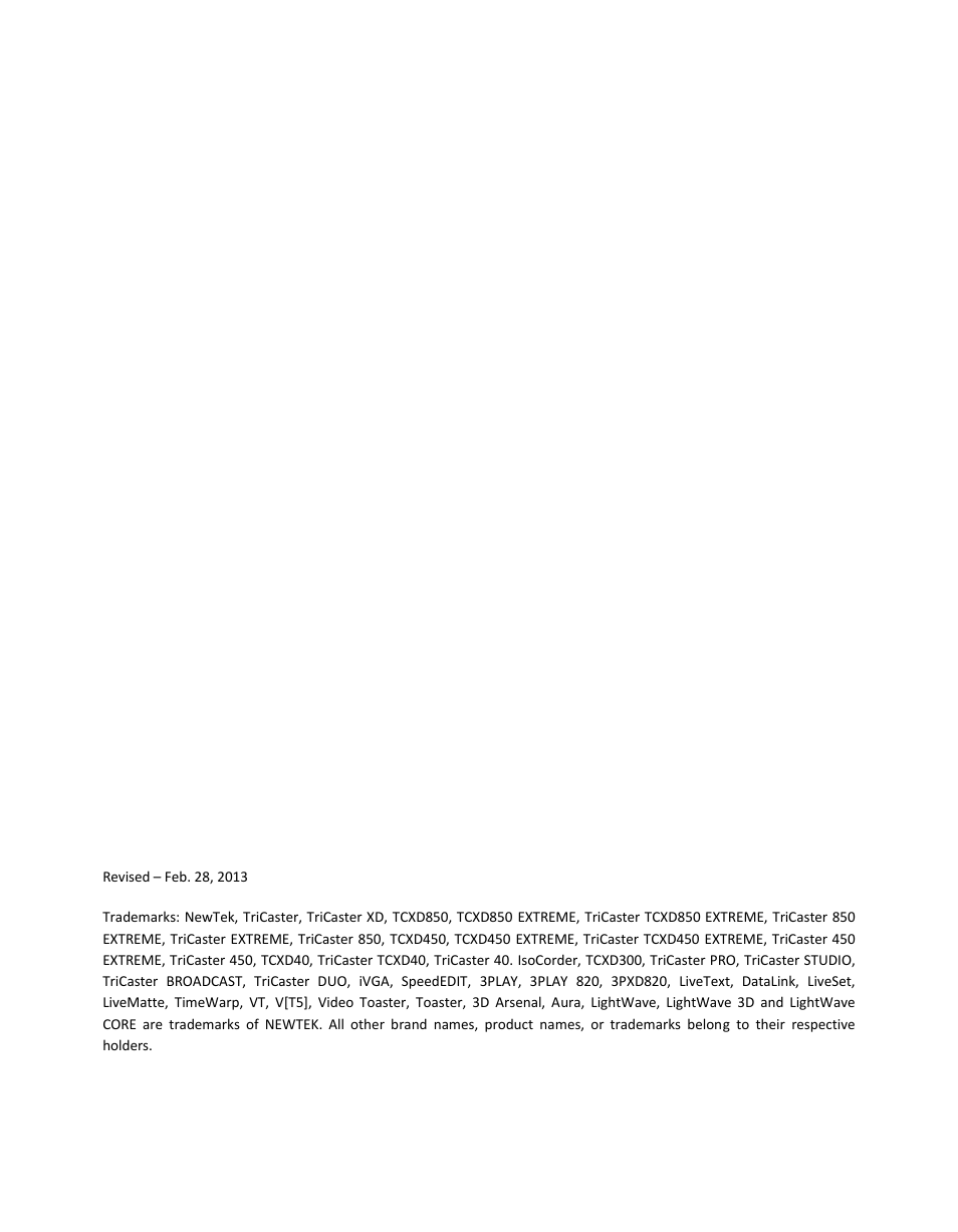 NewTek TriCaster 300 User Manual | Page 2 / 328