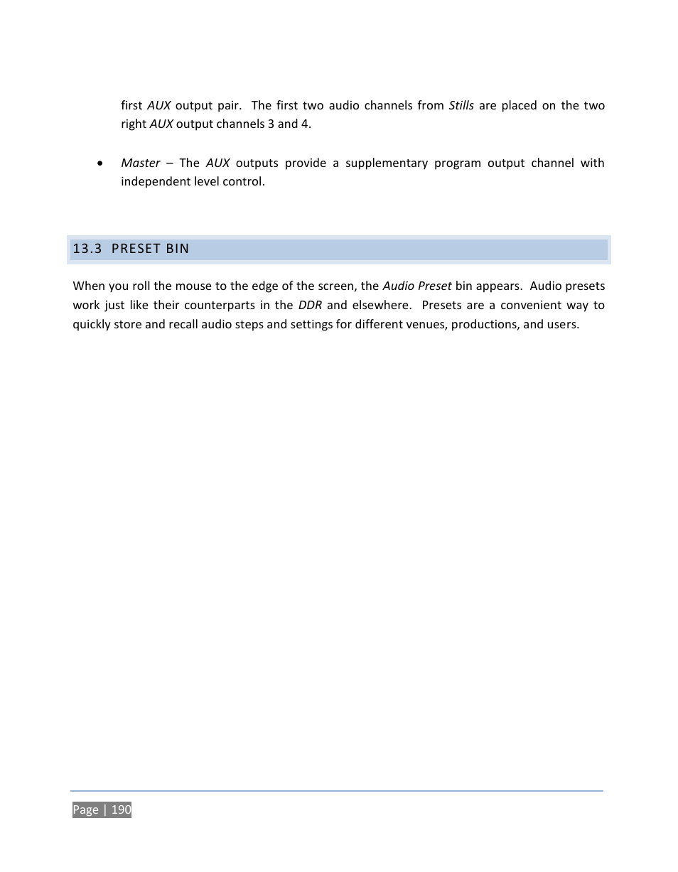 3 preset bin, Preset bin | NewTek TriCaster 300 User Manual | Page 206 / 328