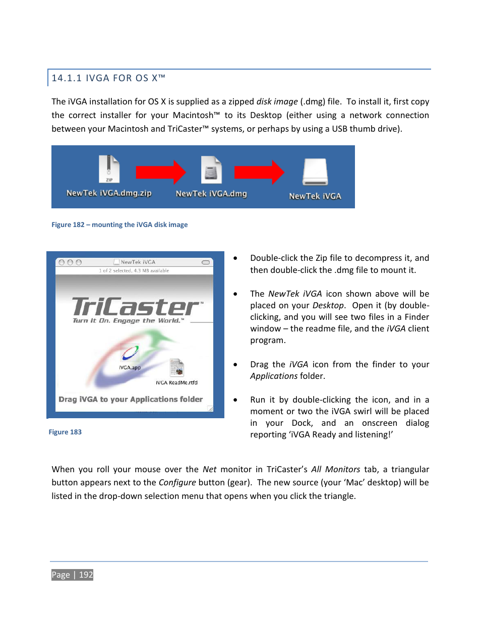 1 ivga for os x, Ivga for os x | NewTek TriCaster 300 User Manual | Page 208 / 328