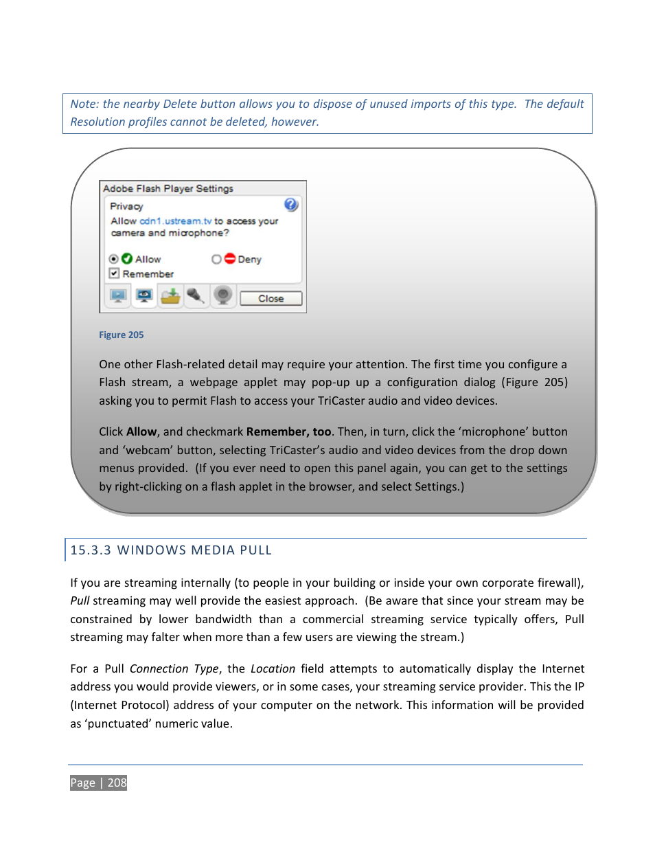 3 windows media pull, Windows media pull | NewTek TriCaster 300 User Manual | Page 224 / 328