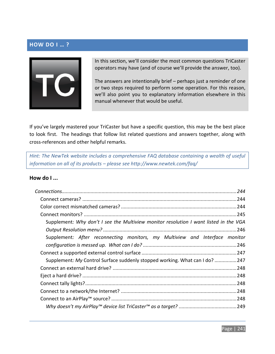 How do i | NewTek TriCaster 300 User Manual | Page 257 / 328