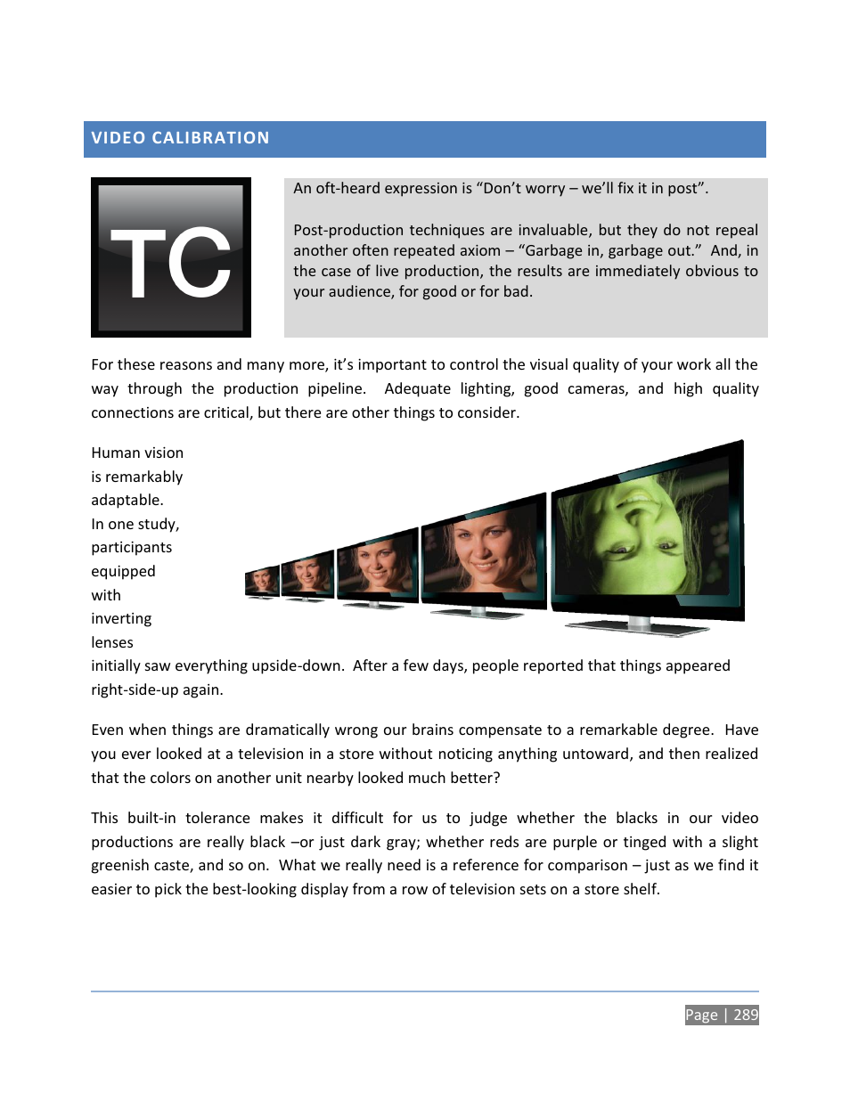 Video calibration | NewTek TriCaster 300 User Manual | Page 305 / 328