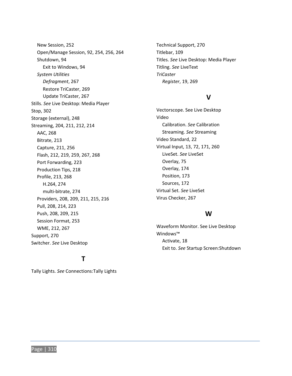 NewTek TriCaster 300 User Manual | Page 326 / 328