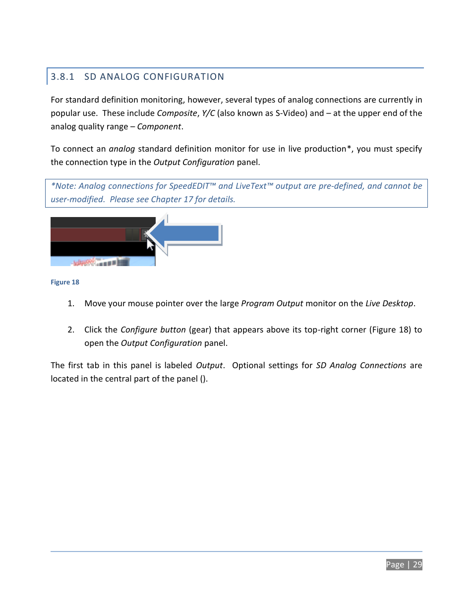 1 sd analog configuration, Sd analog configuration | NewTek TriCaster 300 User Manual | Page 45 / 328