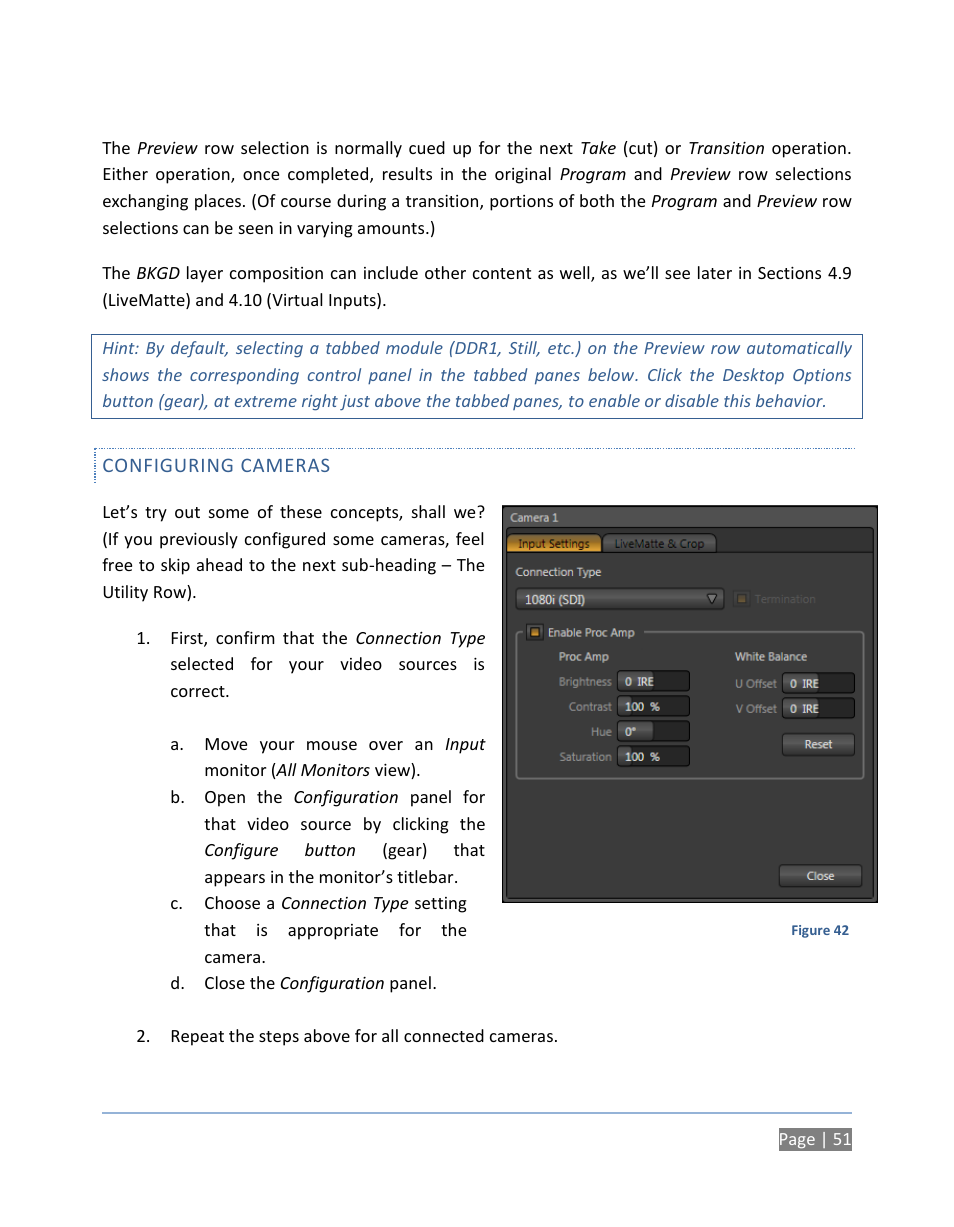 Configuring cameras | NewTek TriCaster 300 User Manual | Page 67 / 328