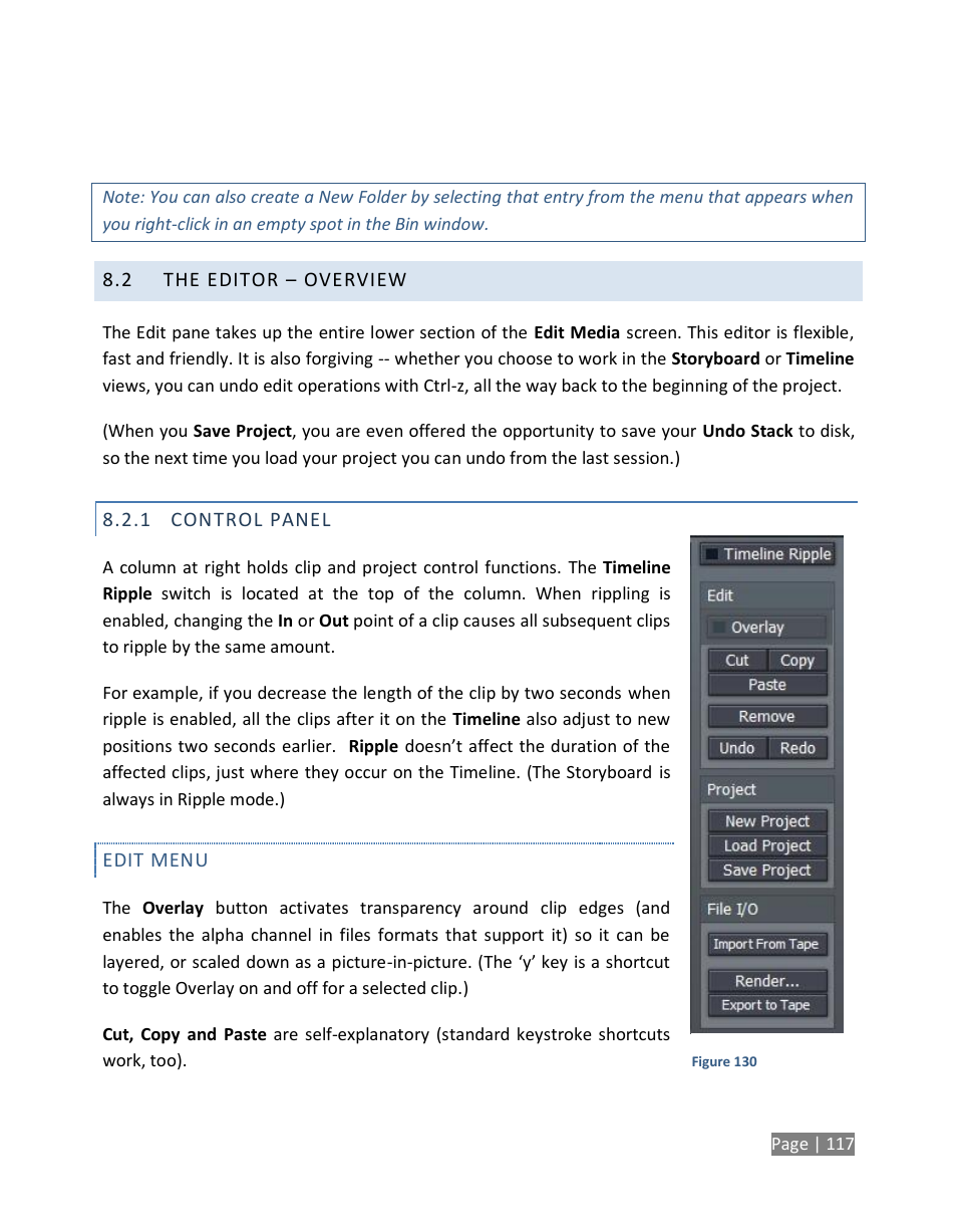 The editor – overview, Control panel | NewTek TriCaster Studio User Manual | Page 137 / 298