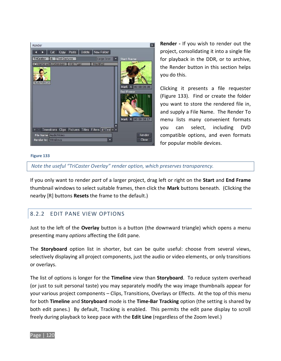 Edit pane view options | NewTek TriCaster Studio User Manual | Page 140 / 298