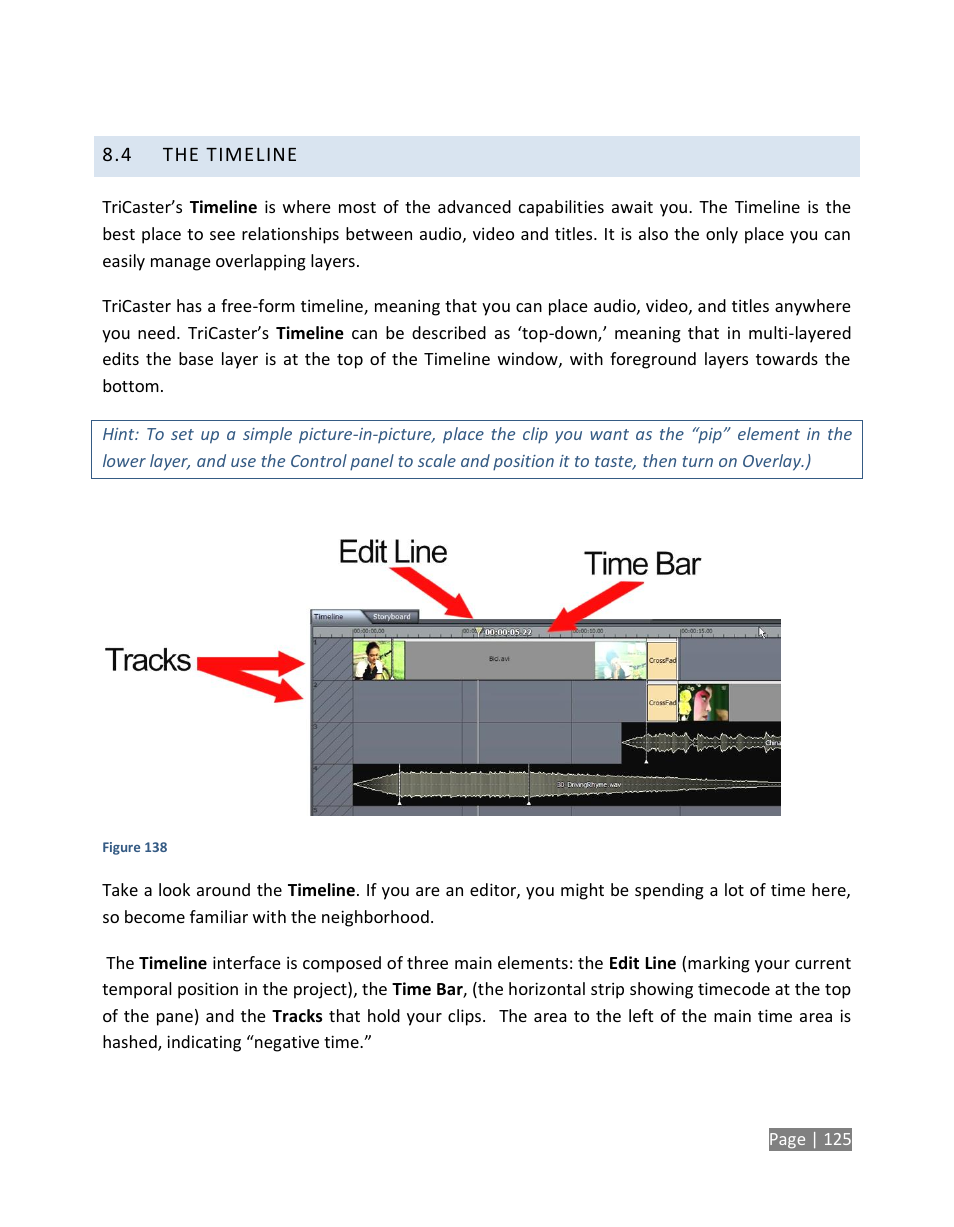 The timeline | NewTek TriCaster Studio User Manual | Page 145 / 298