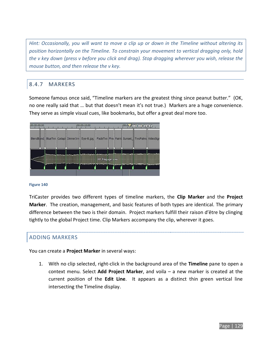 Markers | NewTek TriCaster Studio User Manual | Page 149 / 298