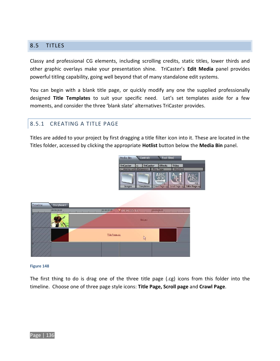 Titles | NewTek TriCaster Studio User Manual | Page 156 / 298