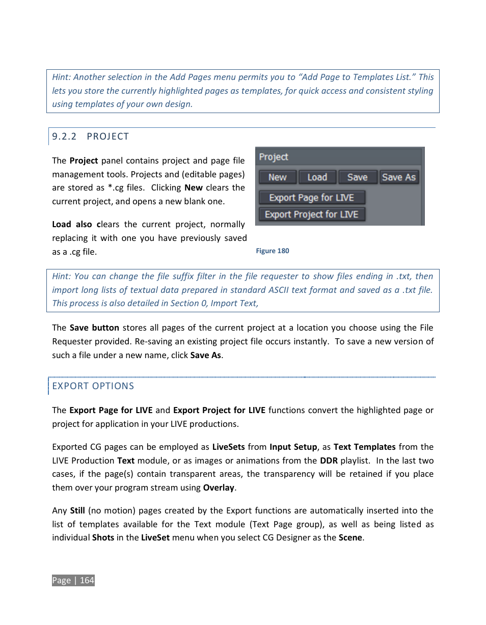 Project | NewTek TriCaster Studio User Manual | Page 184 / 298