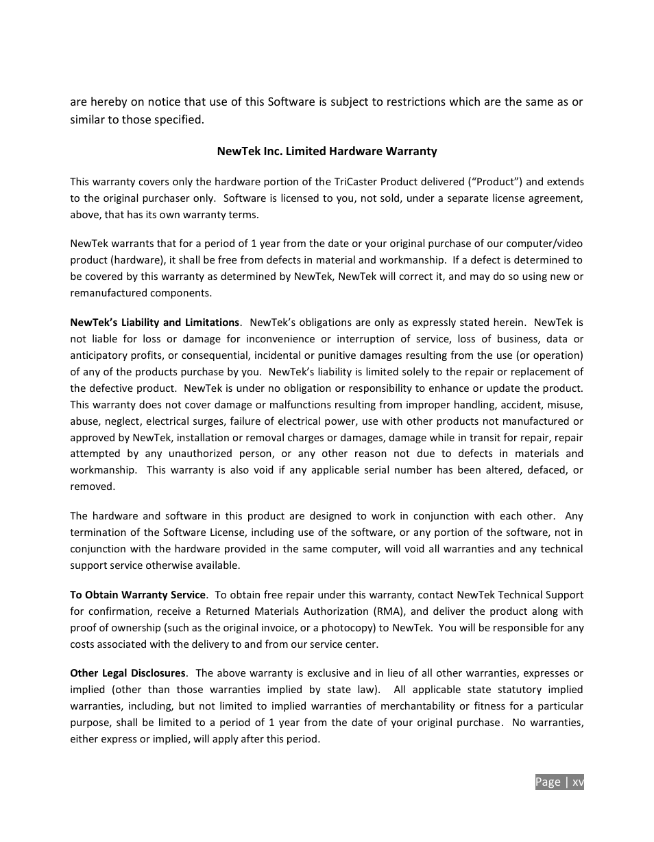 NewTek TriCaster Studio User Manual | Page 19 / 298