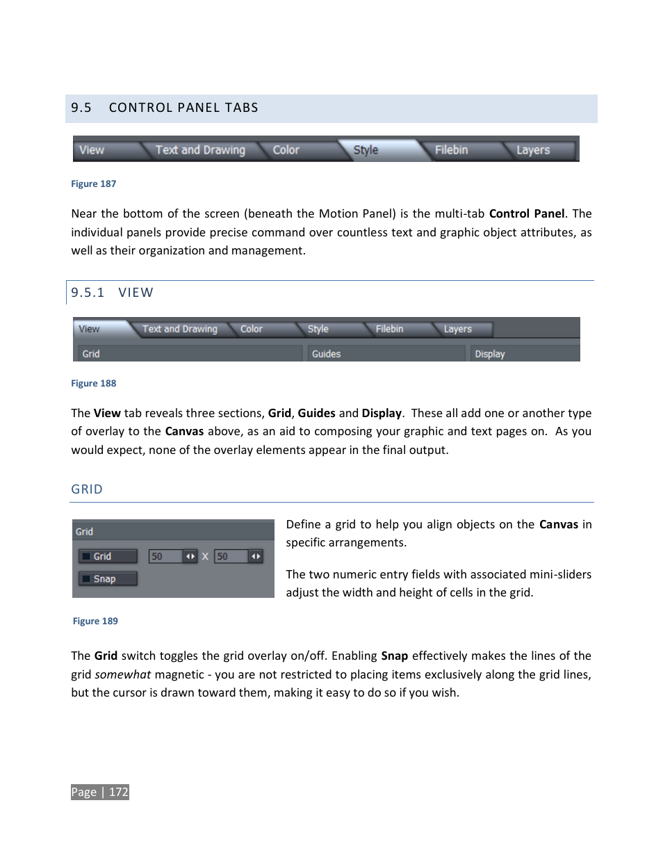 Control panel tabs, View | NewTek TriCaster Studio User Manual | Page 192 / 298