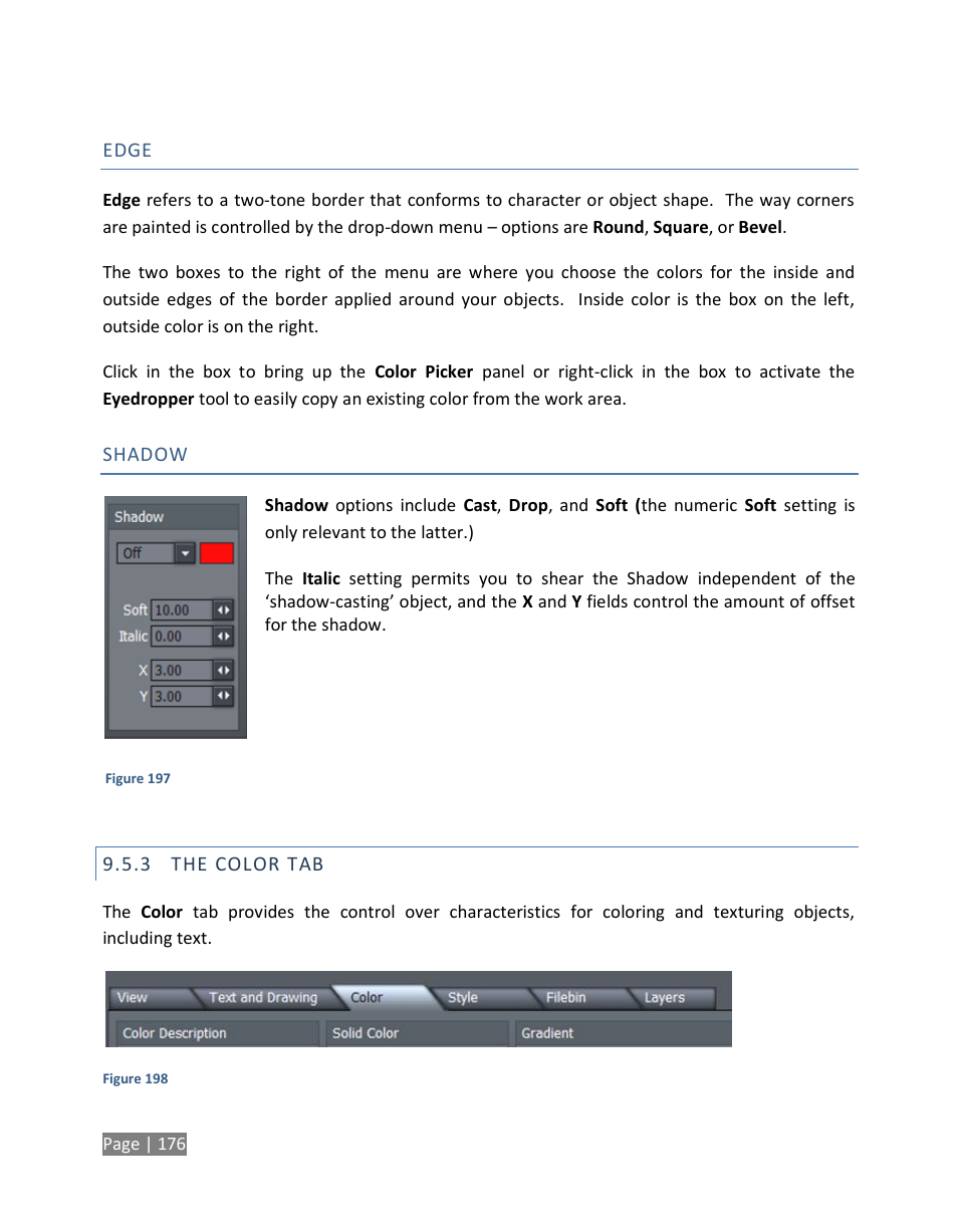 The color tab | NewTek TriCaster Studio User Manual | Page 196 / 298