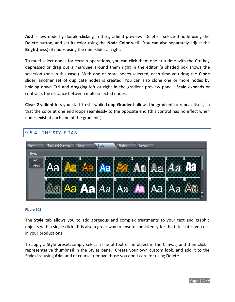 The style tab | NewTek TriCaster Studio User Manual | Page 199 / 298