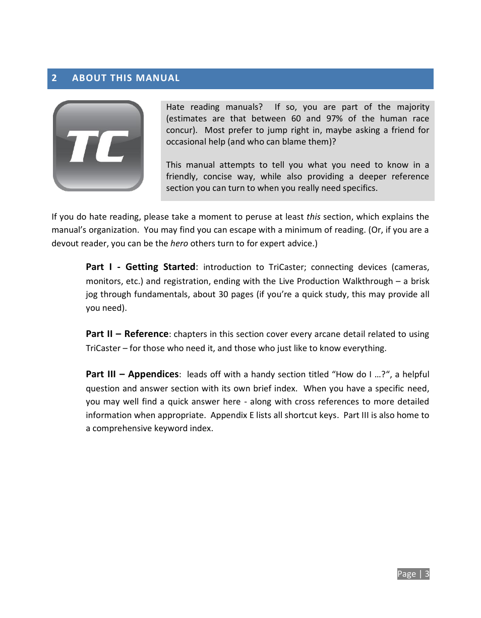 About this manual | NewTek TriCaster Studio User Manual | Page 23 / 298