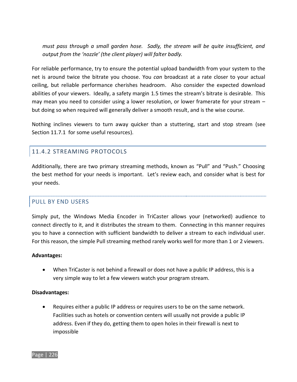 Streaming protocols | NewTek TriCaster Studio User Manual | Page 246 / 298