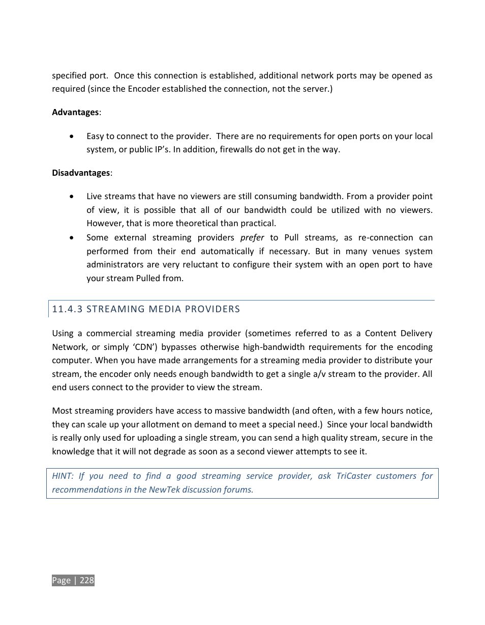 Streaming media providers | NewTek TriCaster Studio User Manual | Page 248 / 298