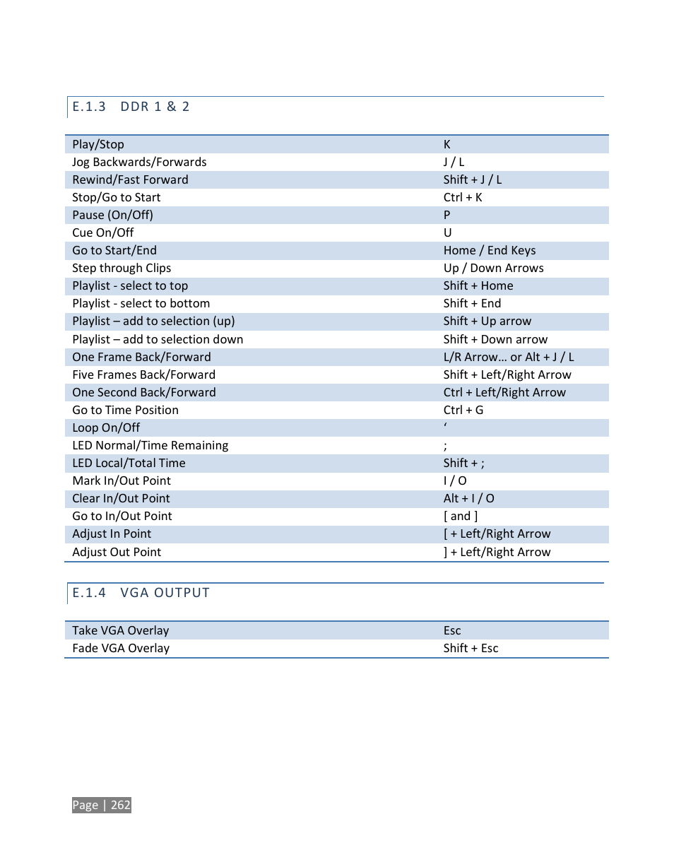 E.1.3, Ddr 1 & 2, E.1.4 | Vga output | NewTek TriCaster Studio User Manual | Page 282 / 298