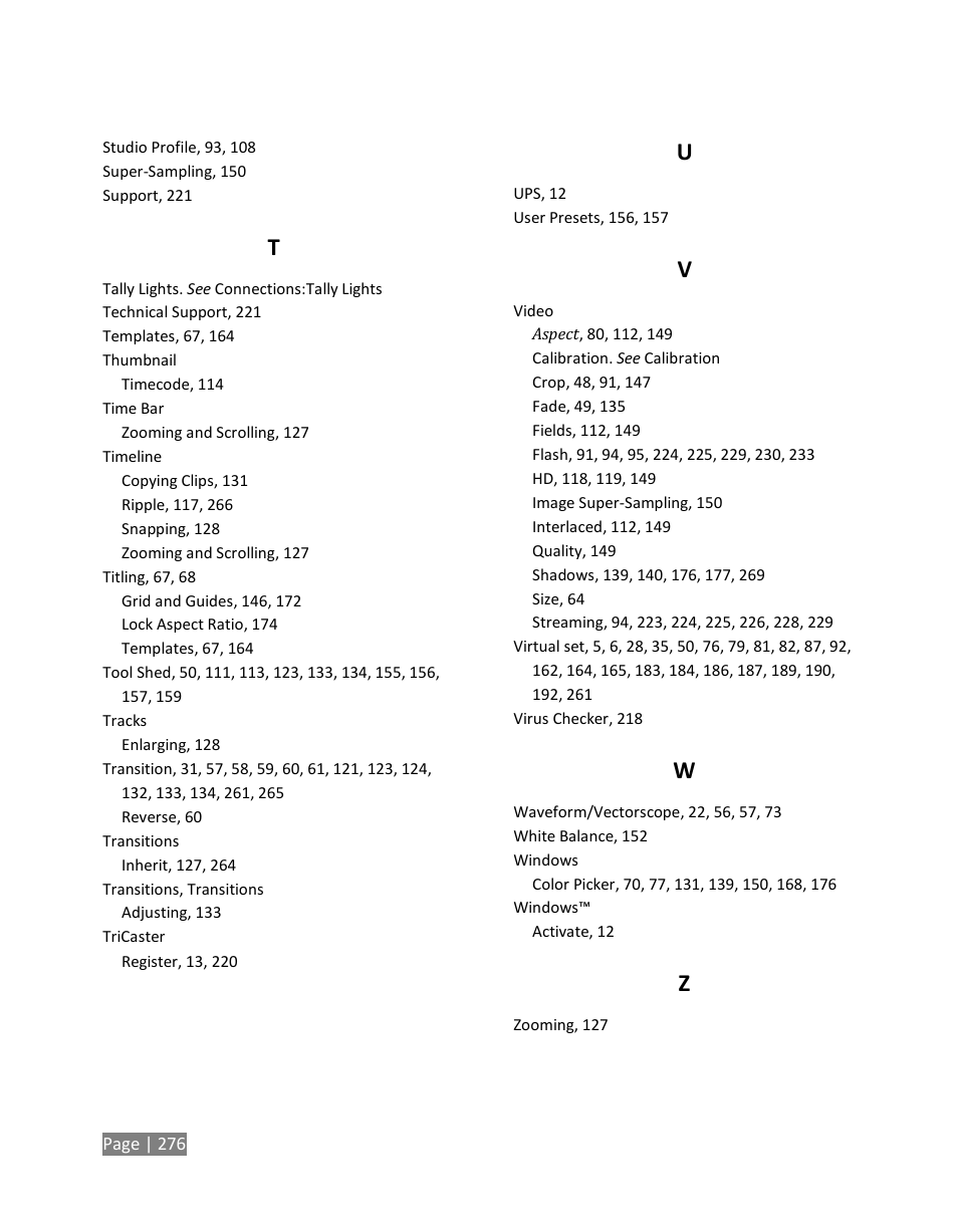 NewTek TriCaster Studio User Manual | Page 296 / 298