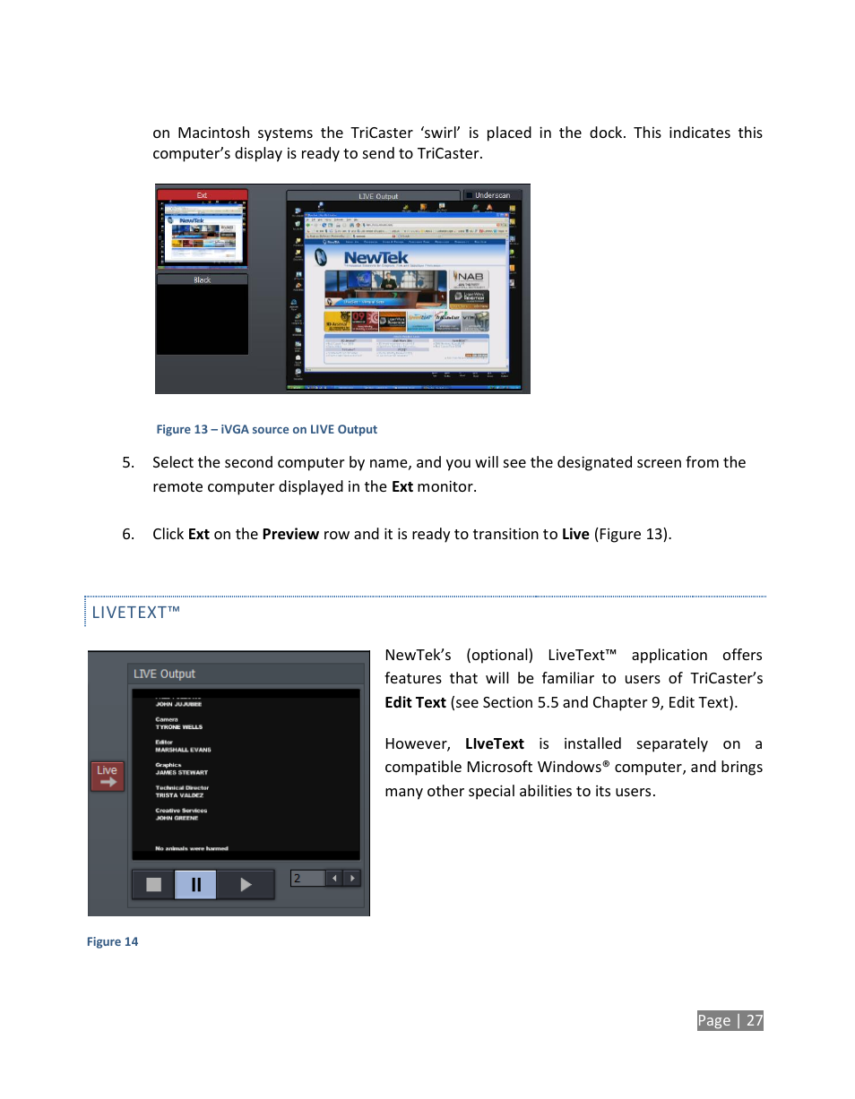 NewTek TriCaster Studio User Manual | Page 47 / 298