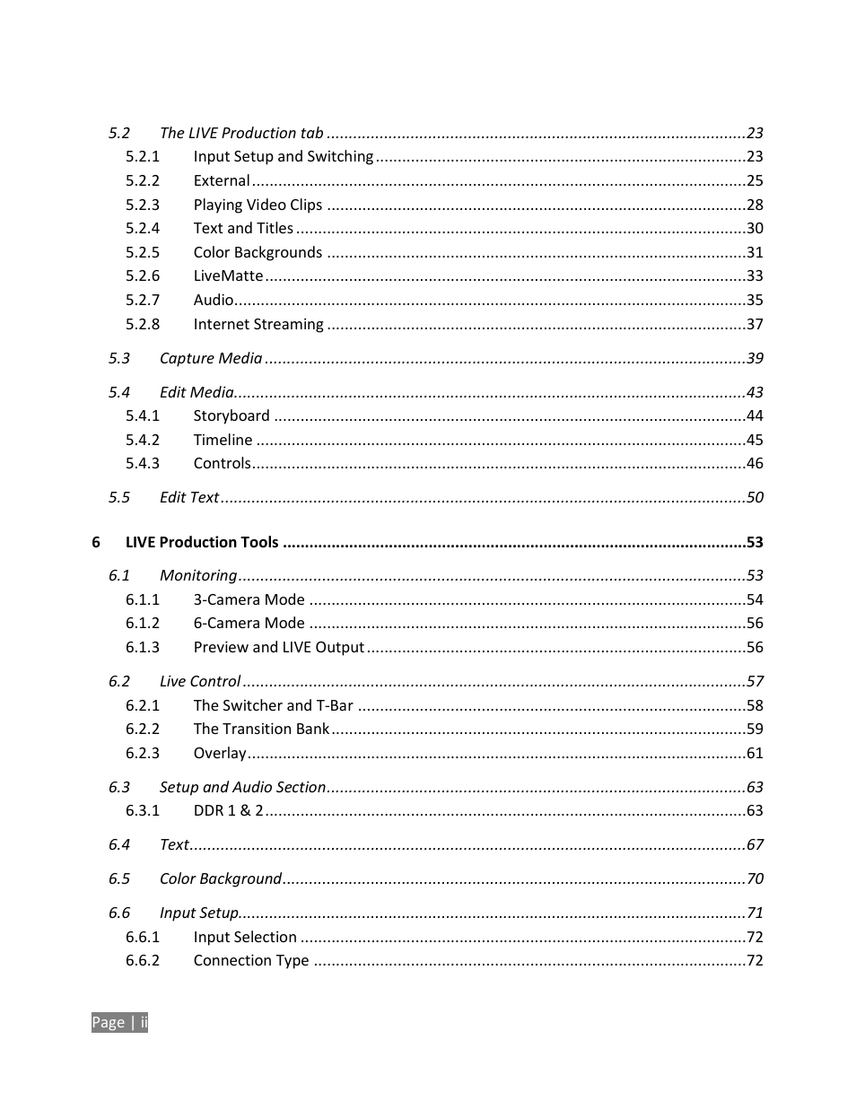 NewTek TriCaster Studio User Manual | Page 6 / 298