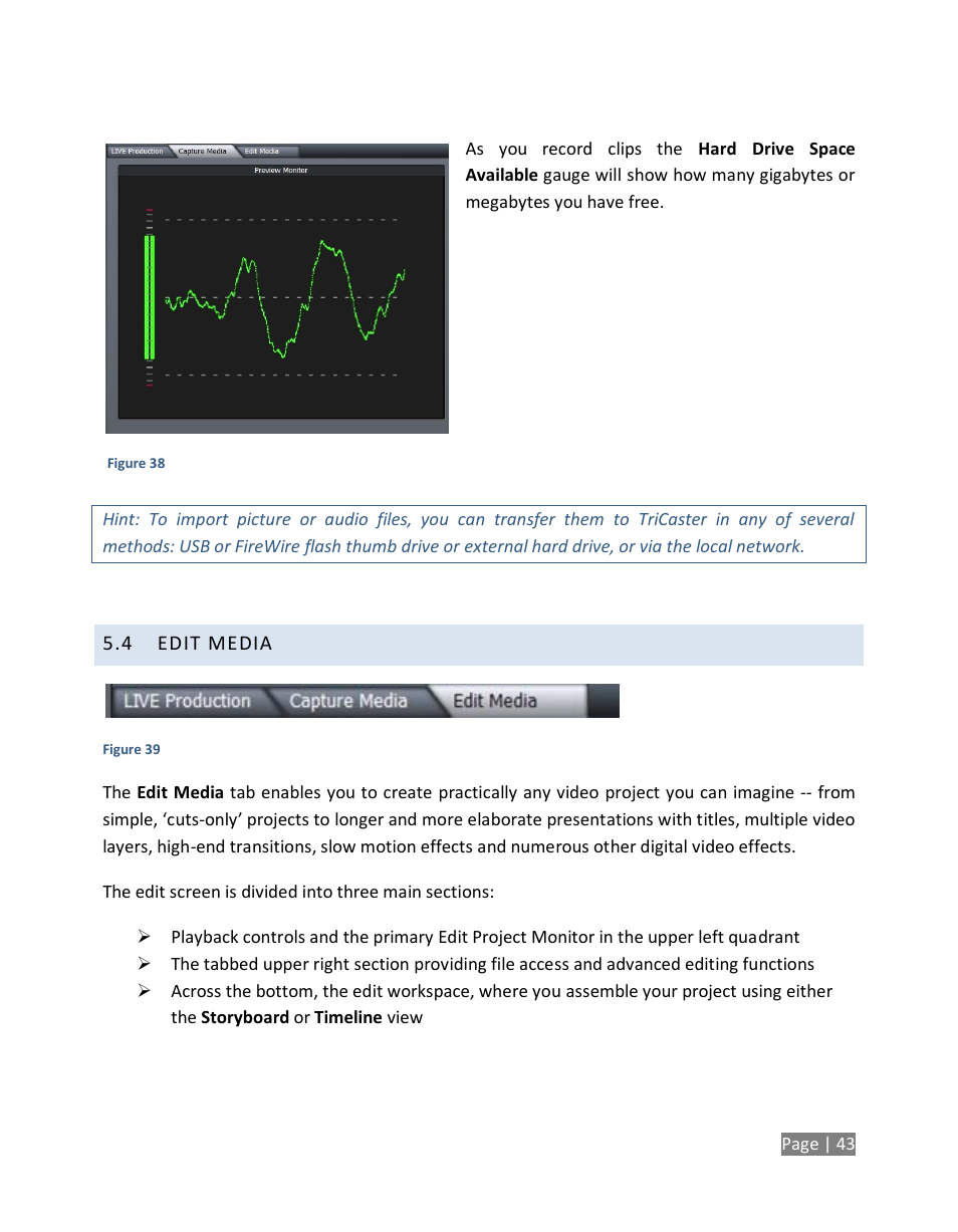 Edit media | NewTek TriCaster Studio User Manual | Page 63 / 298