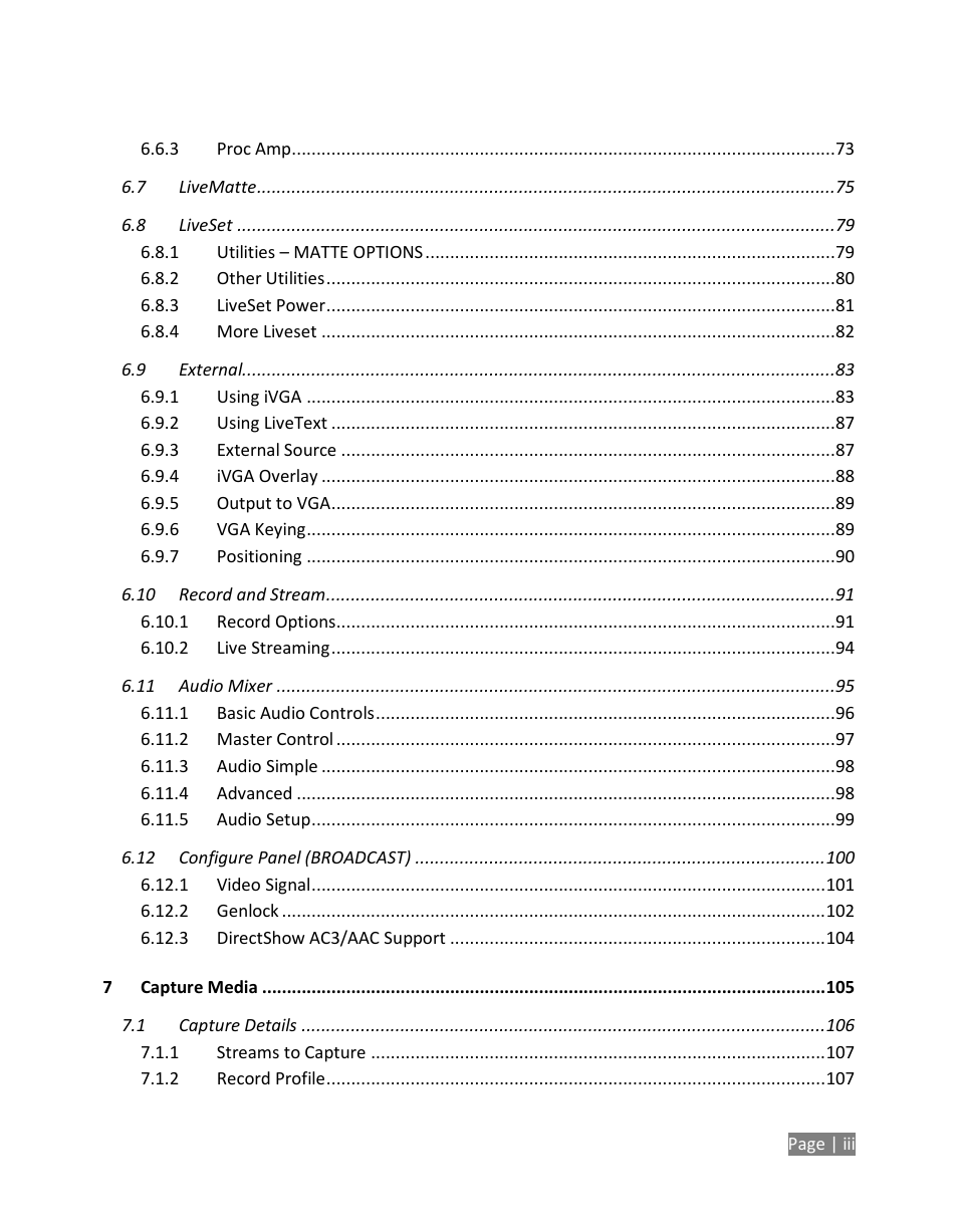 NewTek TriCaster Studio User Manual | Page 7 / 298