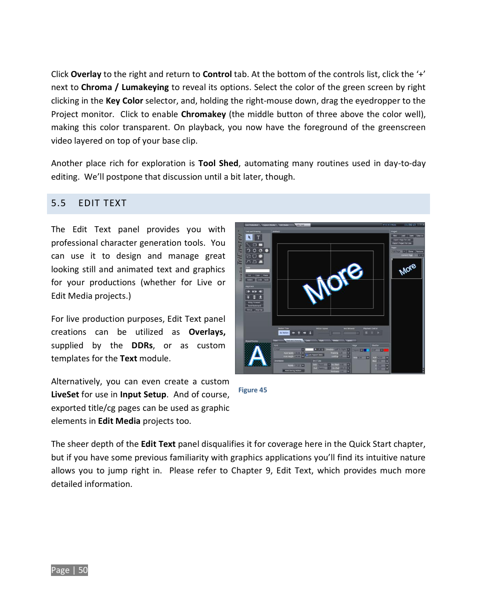 Edit text | NewTek TriCaster Studio User Manual | Page 70 / 298