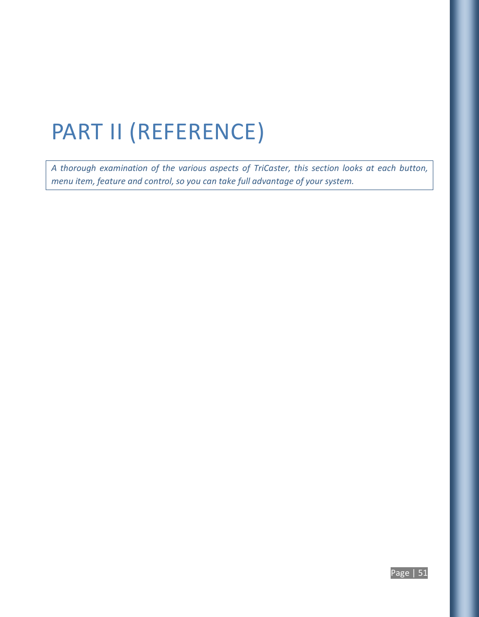 Part ii (reference) | NewTek TriCaster Studio User Manual | Page 71 / 298