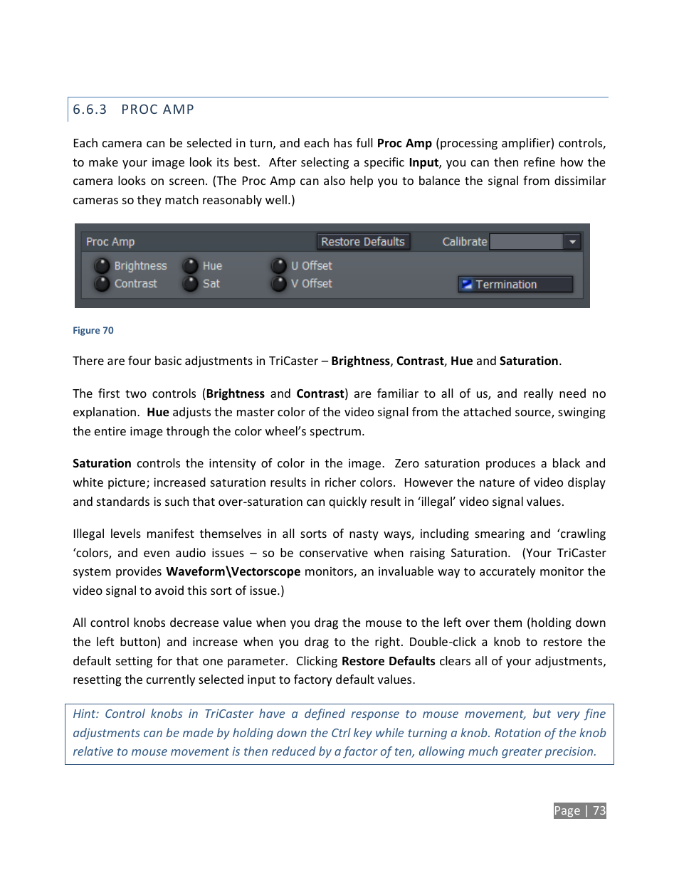 Proc amp | NewTek TriCaster Studio User Manual | Page 93 / 298