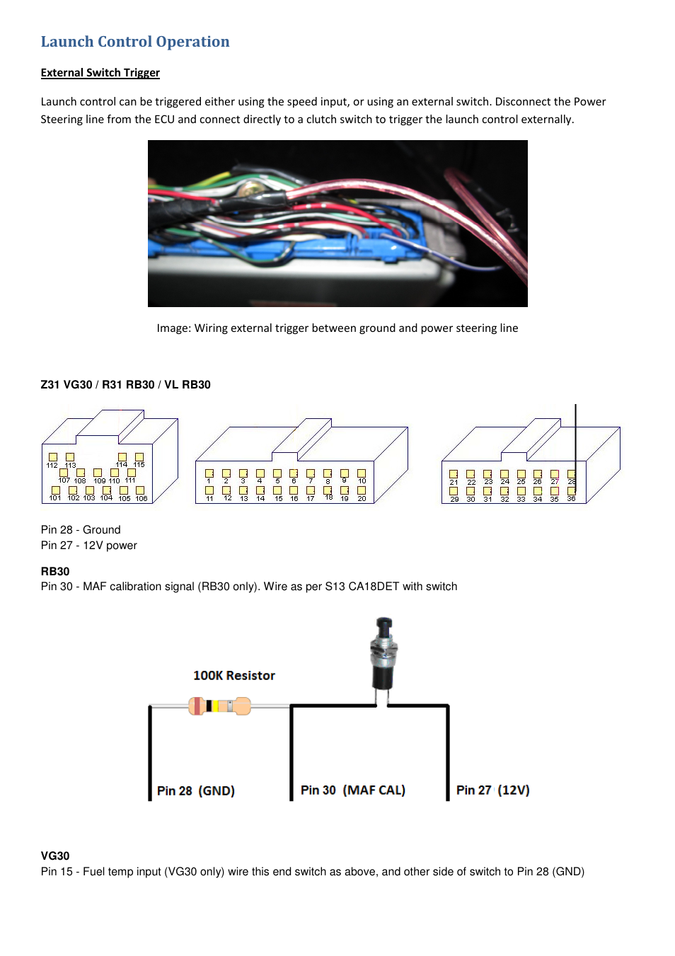 Launch control operation | NIStune Feature Pack V.1 User Manual | Page 17 / 27