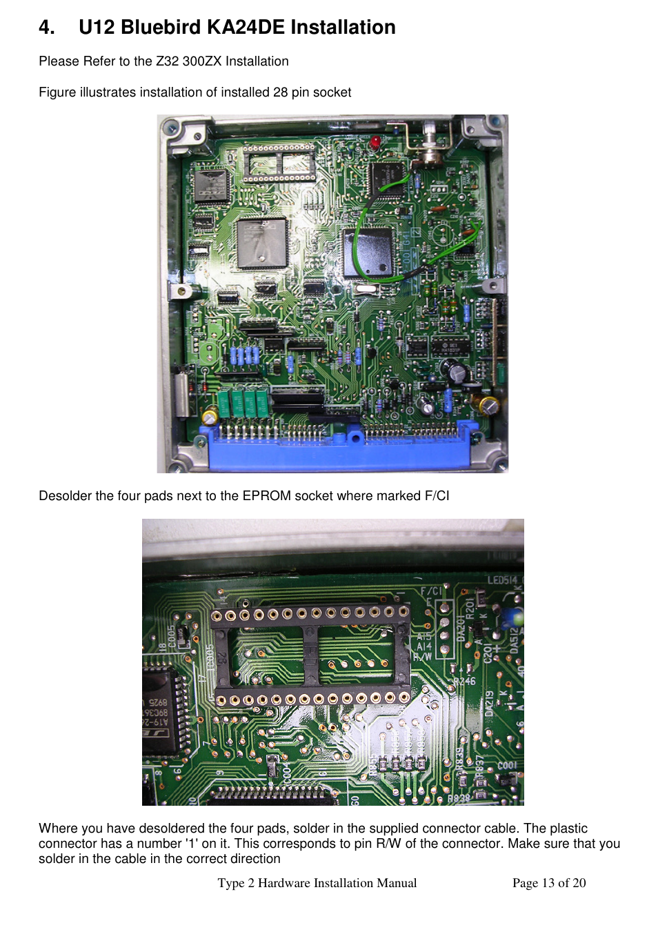 U12 bluebird ka24de installation | NIStune Type 2 V.1.6 User Manual | Page 13 / 20