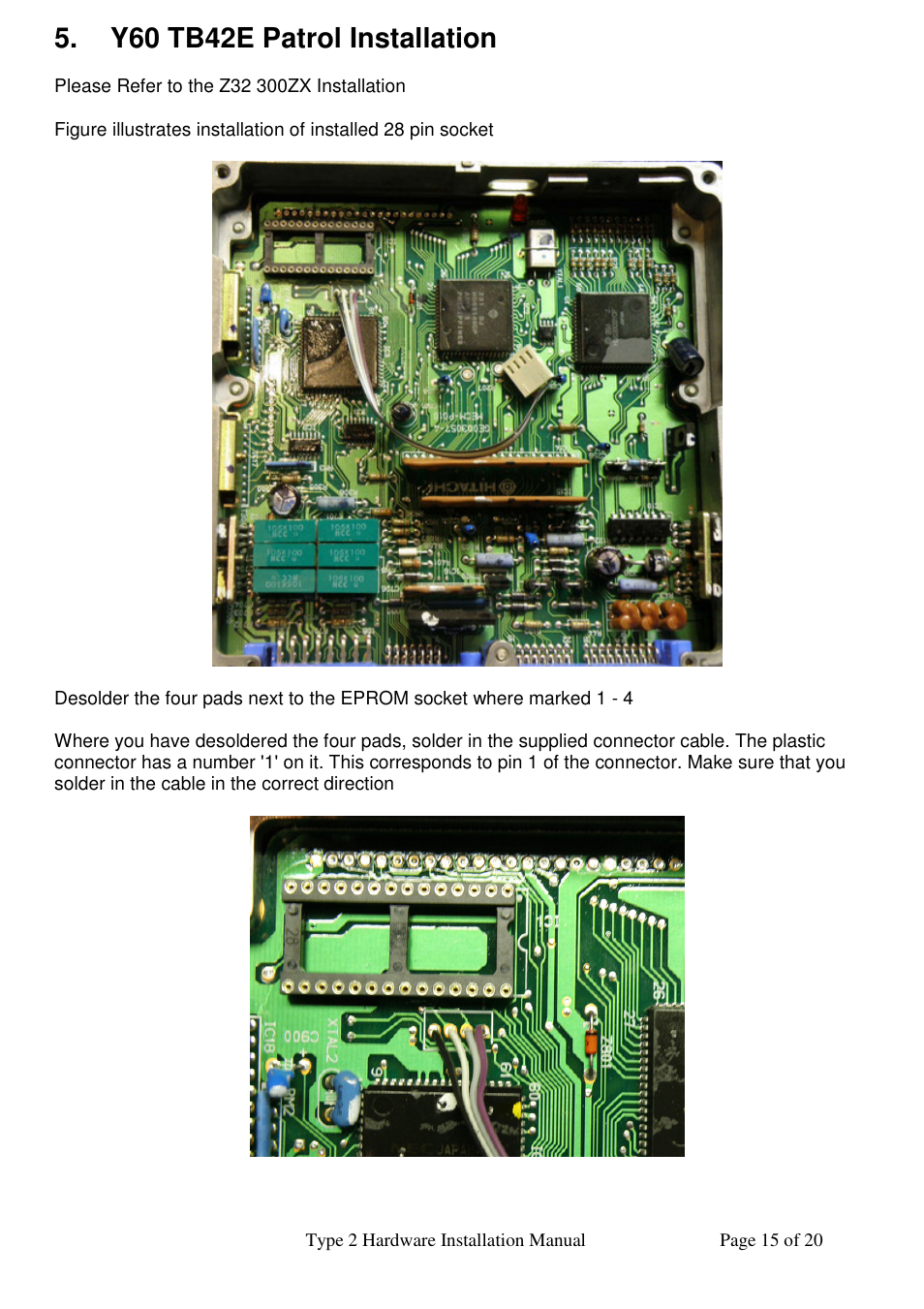 Y60 tb42e patrol installation | NIStune Type 2 V.1.6 User Manual | Page 15 / 20