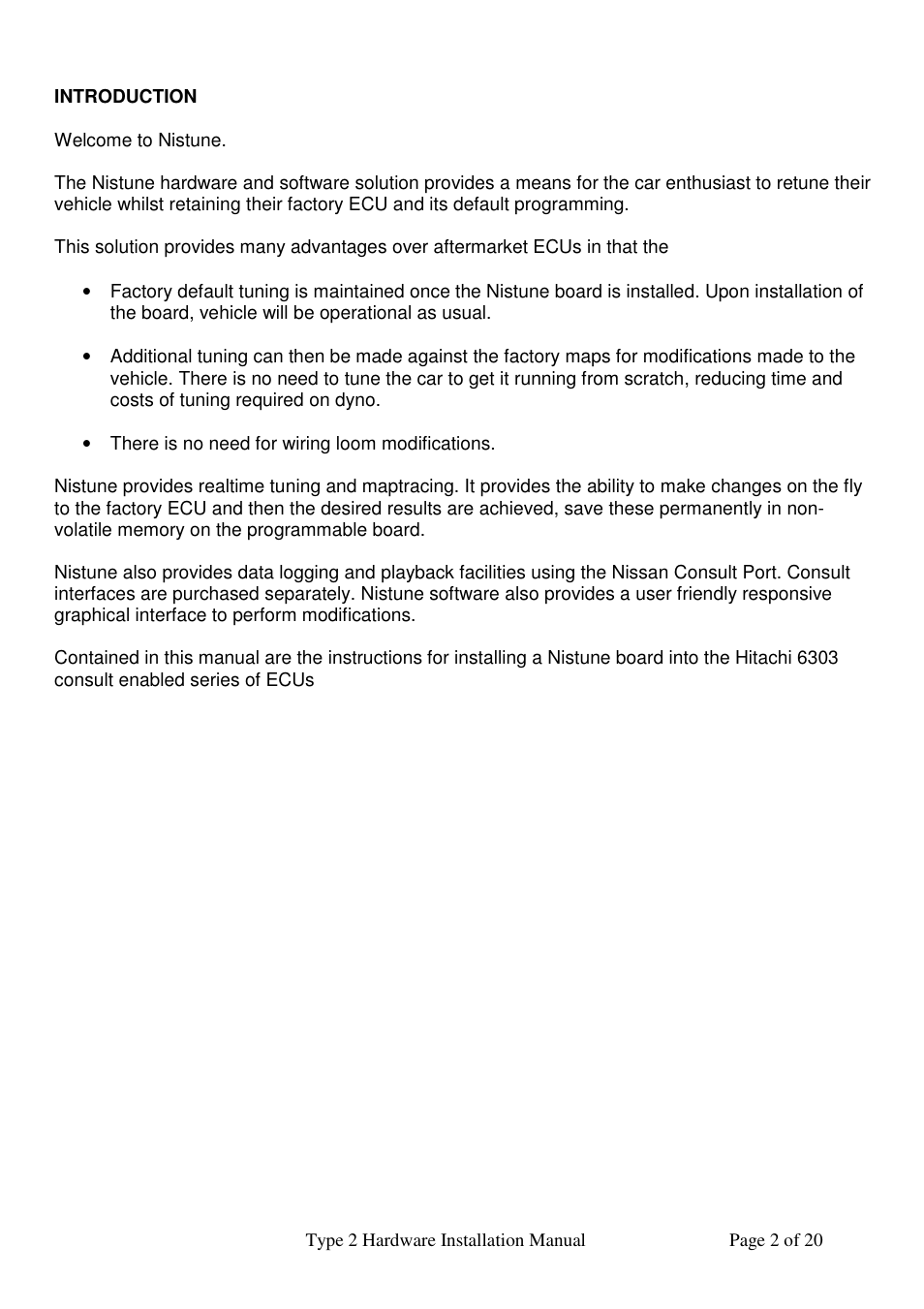 NIStune Type 2 V.1.6 User Manual | Page 2 / 20