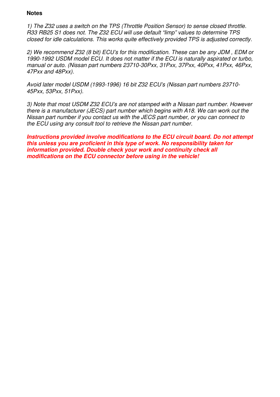 NIStune Z32 ECU User Manual | Page 2 / 13