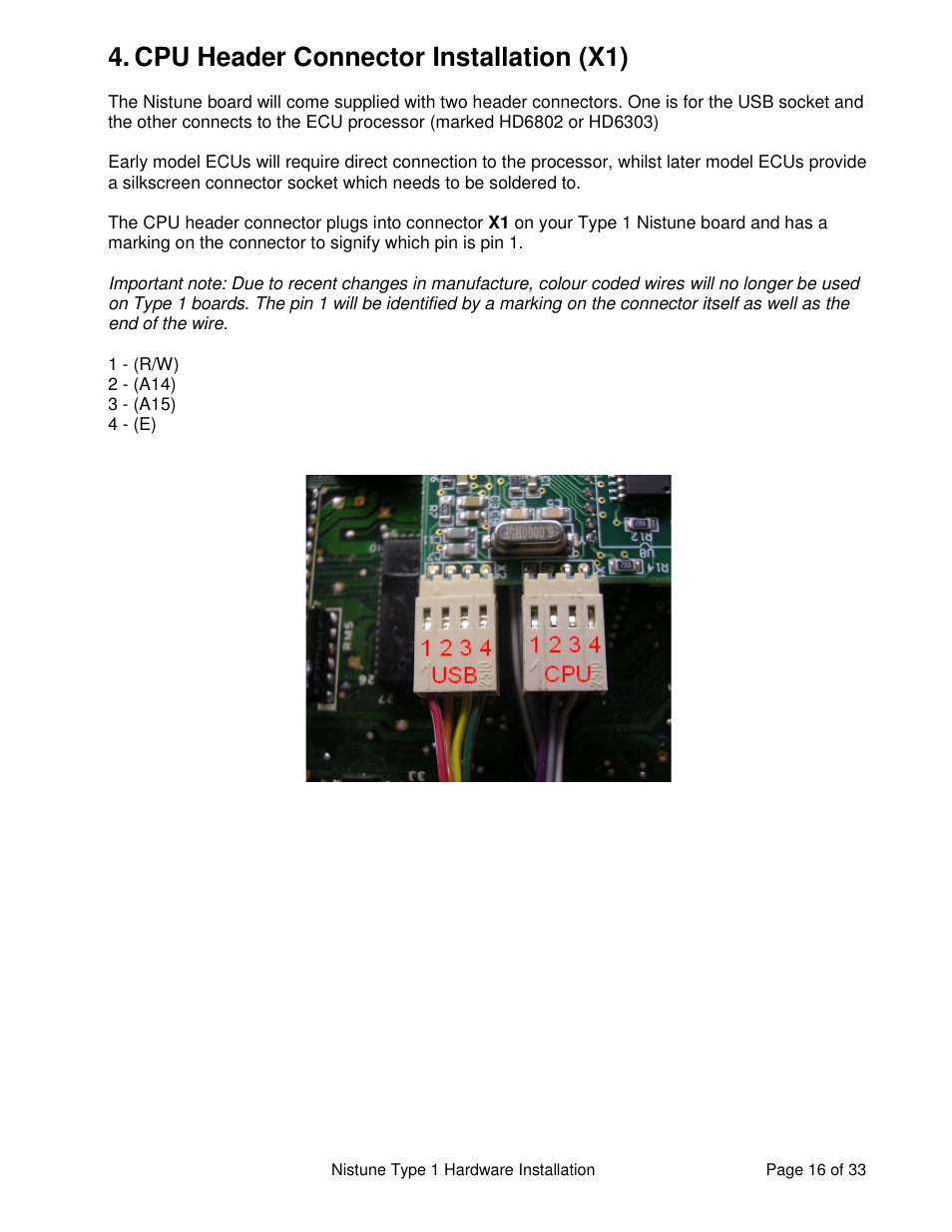 Cpu header connector installation (x1) | NIStune TYPE 1 V.3.5 User Manual | Page 16 / 33