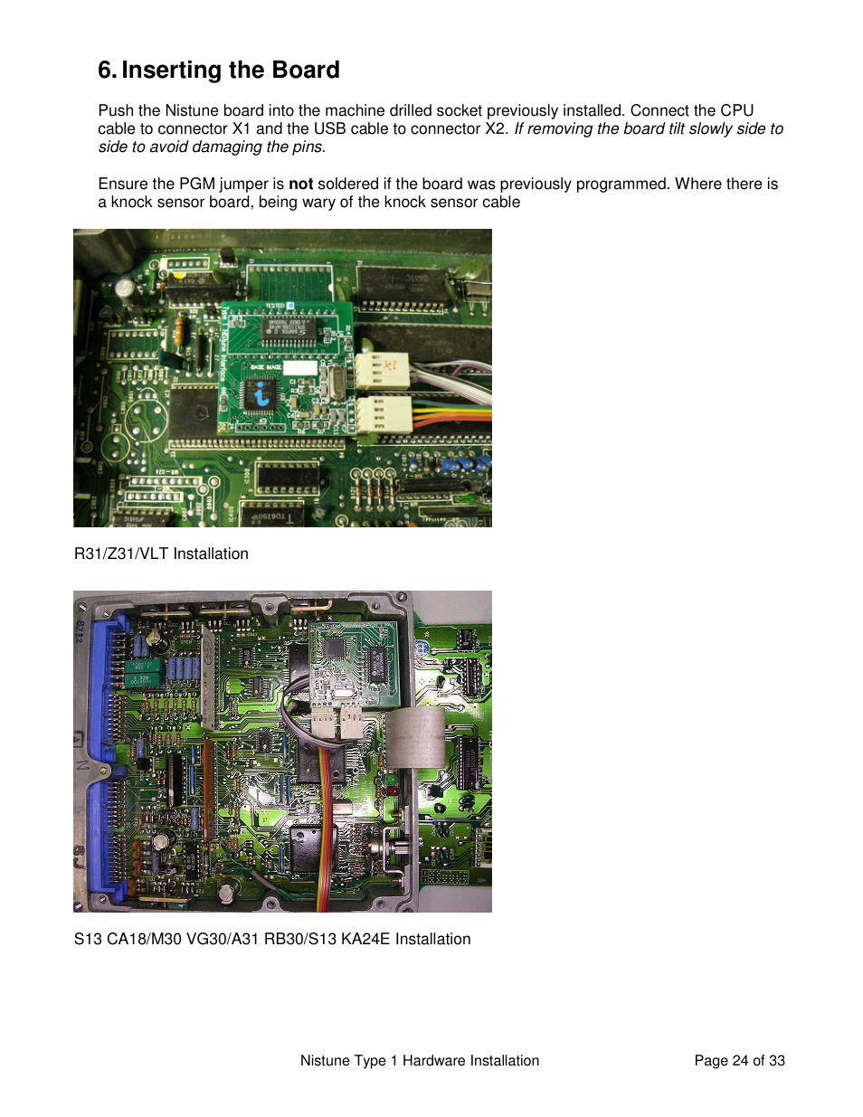 Inserting the board | NIStune TYPE 1 V.3.5 User Manual | Page 24 / 33