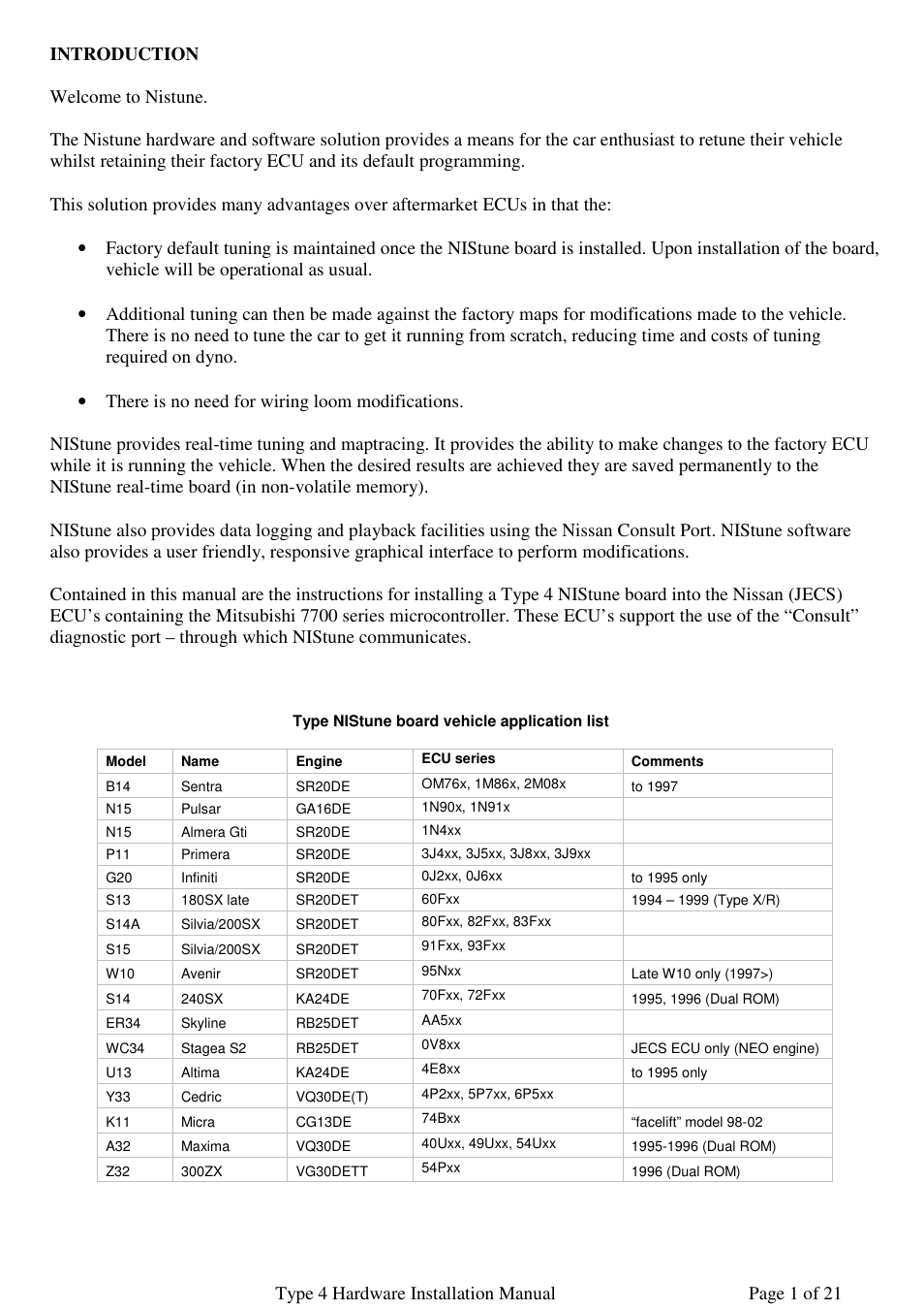 NIStune Type 4 User Manual | Page 2 / 21