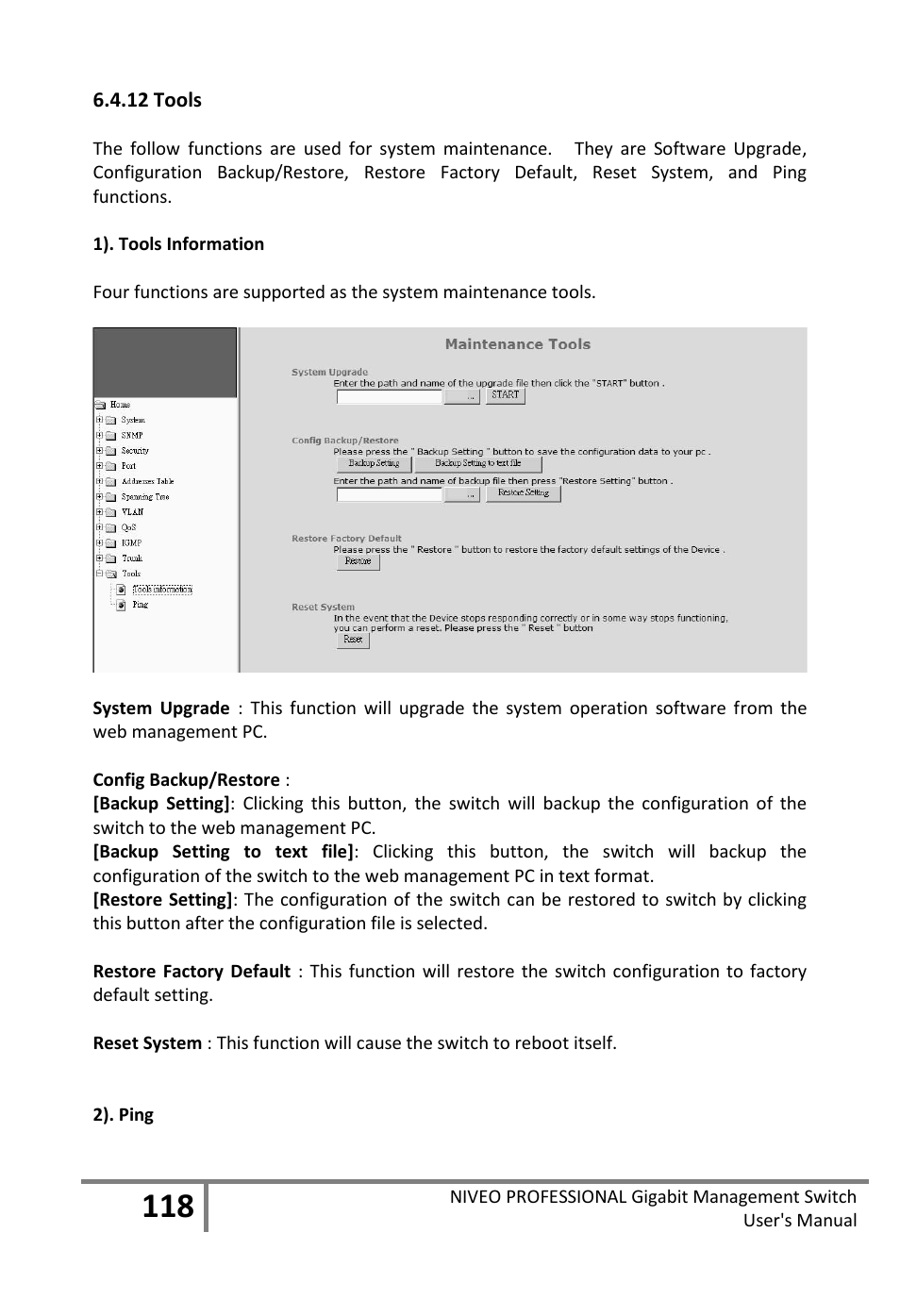 12 tools | Niveo Professional NGS16TP User Manual | Page 122 / 134