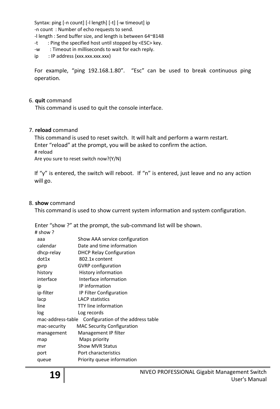 Niveo Professional NGS16TP User Manual | Page 23 / 134