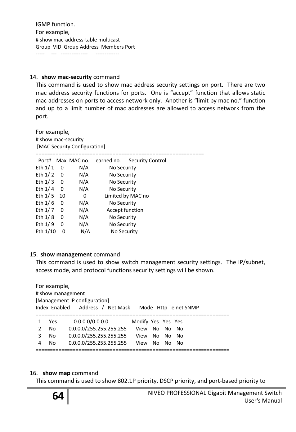 Niveo Professional NGS16TP User Manual | Page 68 / 134