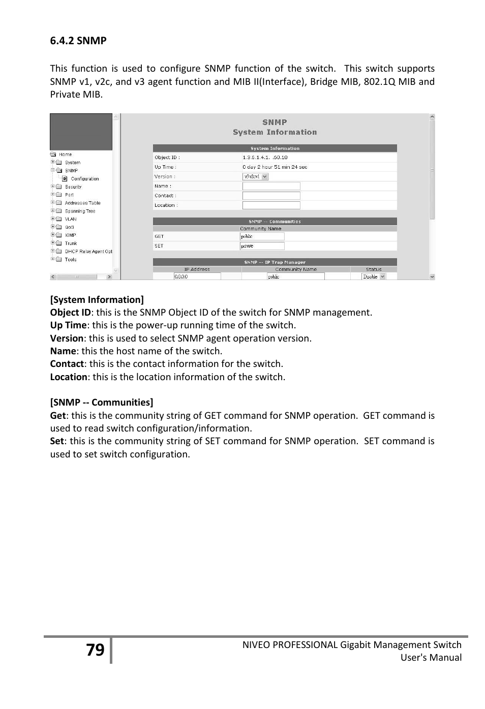 2 snmp | Niveo Professional NGS16TP User Manual | Page 83 / 134